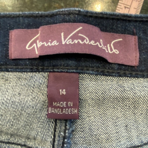Gloria Vanderbilt Amanda Womens Denim Jeans Stretch Pockets Blue 14 - Picture 3 of 7